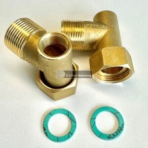 Viessmann 2x Winkelstück G1 - Rp3/4 - Rp1/2